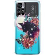 Чехол со стразами BoxFace Xiaomi Poco M4 Pro 5G Cat in Flowers
