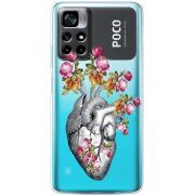 Чехол со стразами BoxFace Xiaomi Poco M4 Pro 5G Heart