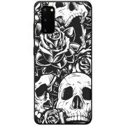 Черный чехол BoxFace Samsung Galaxy S20 (G980) Skull and Roses