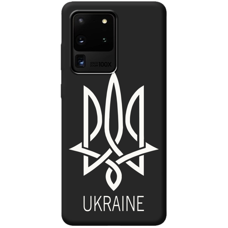 Черный чехол BoxFace Samsung Galaxy S20 Ultra (G988) Тризуб монограмма ukraine