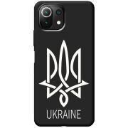 Черный чехол BoxFace Xiaomi Mi 11 Lite Тризуб монограмма ukraine