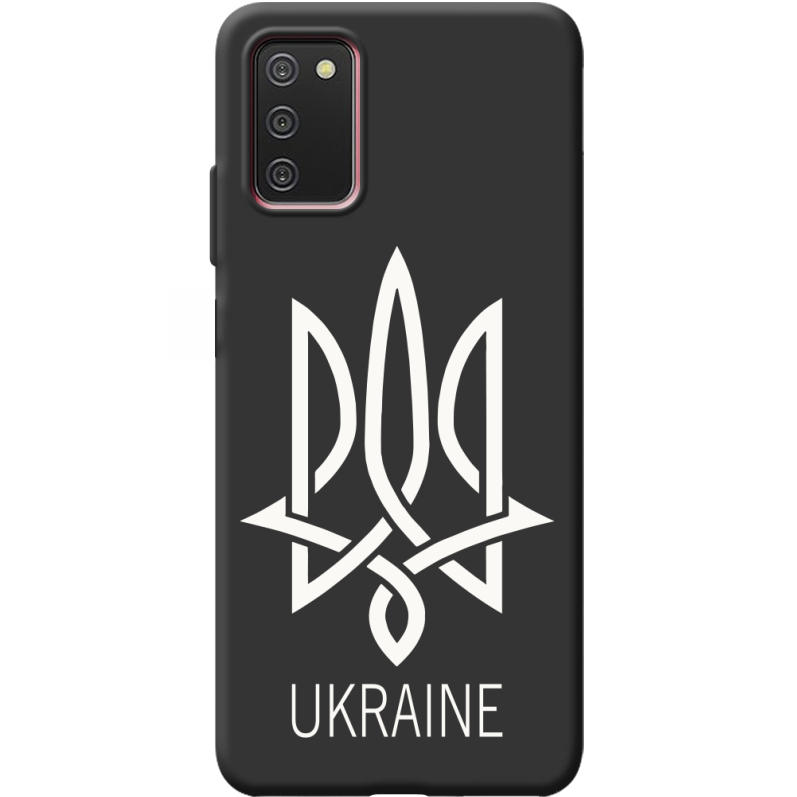Черный чехол BoxFace Samsung Galaxy A03S (A037) Тризуб монограмма ukraine