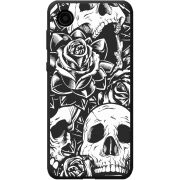 Черный чехол BoxFace Samsung Galaxy A03 Core A032 Skull and Roses