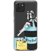 Прозрачный чехол BoxFace Samsung Galaxy A03 (A035) City Girl