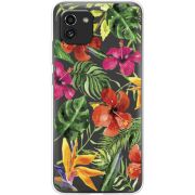 Прозрачный чехол BoxFace Samsung Galaxy A03 (A035) Tropical Flowers