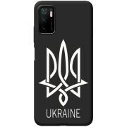 Черный чехол BoxFace Xiaomi Redmi Note 10 5G Тризуб монограмма ukraine