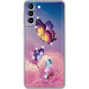 Чехол со стразами Samsung Galaxy S22 Plus (S906) Butterflies