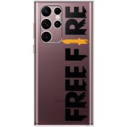 Прозрачный чехол BoxFace Samsung Galaxy S22 Ultra (S908) Free Fire Black Logo