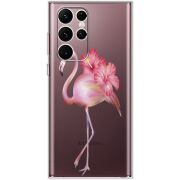 Прозрачный чехол BoxFace Samsung Galaxy S22 Ultra (S908) Floral Flamingo