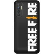 Черный чехол BoxFace Tecno Camon 17P Free Fire White Logo