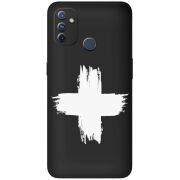 Черный чехол BoxFace OnePlus Nord N100 Білий хрест ЗСУ