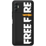 Черный чехол BoxFace Tecno Spark 8P Free Fire White Logo