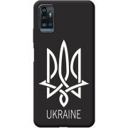 Черный чехол BoxFace ZTE Blade A71 Тризуб монограмма ukraine