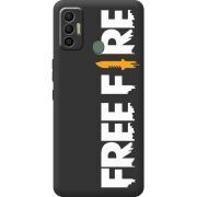 Черный чехол BoxFace Tecno Spark 7 Free Fire White Logo