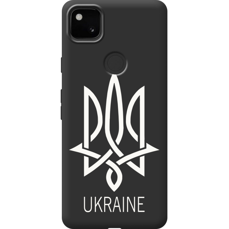 Черный чехол BoxFace Google Pixel 4a Тризуб монограмма ukraine