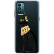 Чехол со стразами Nokia G21 Egipet Cat