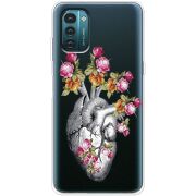 Чехол со стразами Nokia G21 Heart