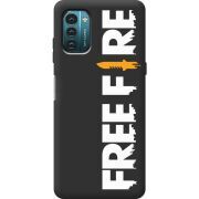 Черный чехол BoxFace Nokia G21 Free Fire White Logo