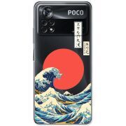 Прозрачный чехол BoxFace Xiaomi Poco X4 Pro 5G Большая волна в Канагаве