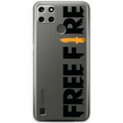 Прозрачный чехол BoxFace Realme C21Y Free Fire Black Logo
