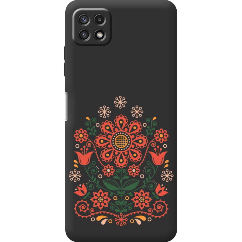 Черный чехол BoxFace Samsung Galaxy A22 5G (A226) Ukrainian Ornament