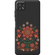 Черный чехол BoxFace Samsung Galaxy A22 5G (A226) Ukrainian Ornament