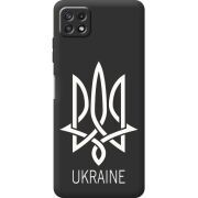 Черный чехол BoxFace Samsung Galaxy A22 5G (A226) Тризуб монограмма ukraine