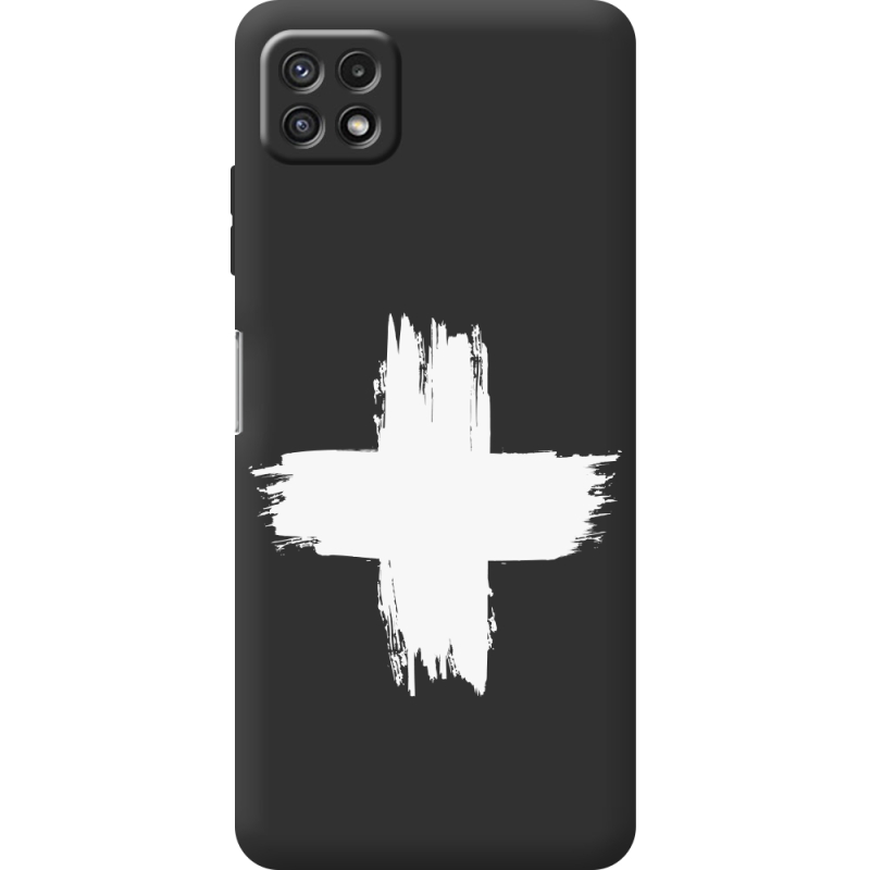 Черный чехол BoxFace Samsung Galaxy A22 5G (A226) Білий хрест ЗСУ