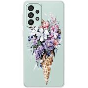 Чехол со стразами Samsung Galaxy A73 (A736) Ice Cream Flowers