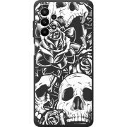 Черный чехол BoxFace Samsung Galaxy A23 (A235) Skull and Roses
