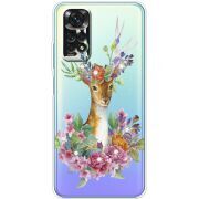 Чехол со стразами BoxFace Xiaomi Redmi Note 11 / Note 11S Global Version Deer with flowers