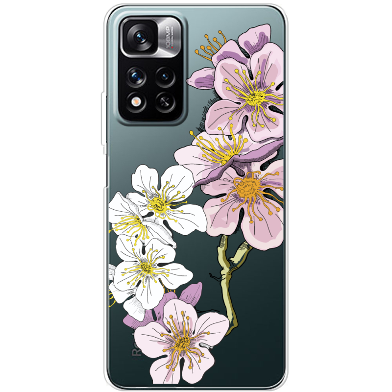 Прозрачный чехол BoxFace Xiaomi Redmi Note 11 Pro Plus 5G Global Version Cherry Blossom