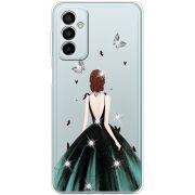 Чехол со стразами Samsung Galaxy M23 5G (M236)  Girl in the green dress