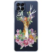 Чехол со стразами Samsung Galaxy M53 5G (M536)  Deer with flowers