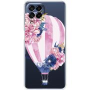 Чехол со стразами Samsung Galaxy M53 5G (M536)  Pink Air Baloon
