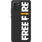 Черный чехол BoxFace Samsung Galaxy A03 (A035) Free Fire White Logo