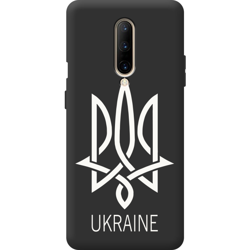 Черный чехол BoxFace OnePlus 7 Pro Тризуб монограмма ukraine