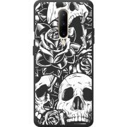 Черный чехол BoxFace OnePlus 7 Pro Skull and Roses