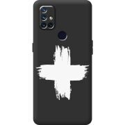 Черный чехол BoxFace OnePlus Nord N10 Білий хрест ЗСУ