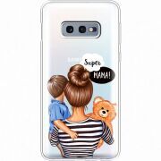 Прозрачный чехол Uprint Samsung G970 Galaxy S10e Super Mama and Son