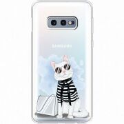 Прозрачный чехол Uprint Samsung G970 Galaxy S10e Cat Style