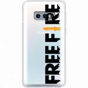 Прозрачный чехол Uprint Samsung G970 Galaxy S10e Free Fire Black Logo