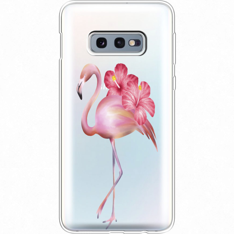 Прозрачный чехол Uprint Samsung G970 Galaxy S10e Floral Flamingo