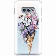 Чехол со стразами Samsung G970 Galaxy S10e Ice Cream Flowers