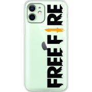 Прозрачный чехол BoxFace Apple iPhone 12 Free Fire Black Logo