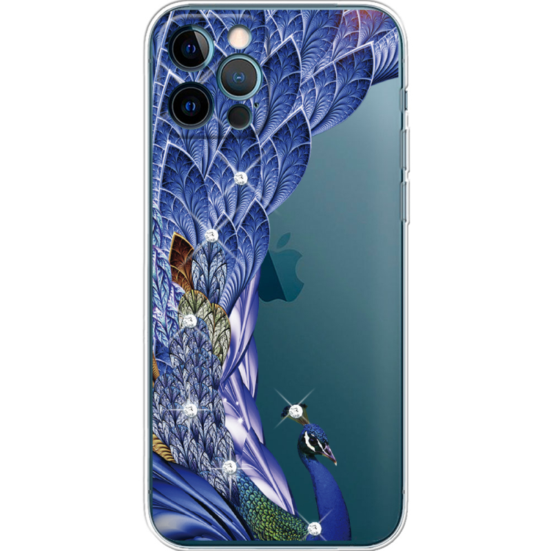 Чехол со стразами Apple iPhone 12 Pro Peafowl