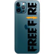 Прозрачный чехол BoxFace Apple iPhone 12 Pro Free Fire Black Logo