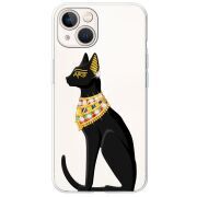 Чехол со стразами Apple iPhone 13 Egipet Cat