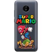 Прозрачный чехол BoxFace Nokia C20 Super Mario