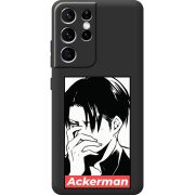 Черный чехол BoxFace Samsung G998 Galaxy S21 Ultra Attack On Titan - Ackerman